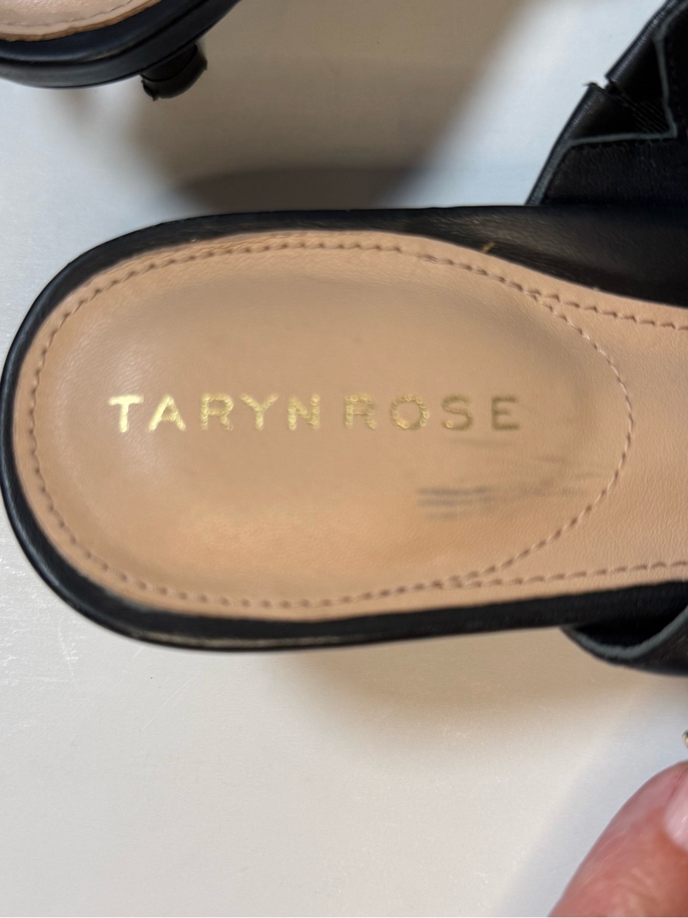 Taryn Rose Black Wide-Strap Slingback Sandals - Picture 10 of 11